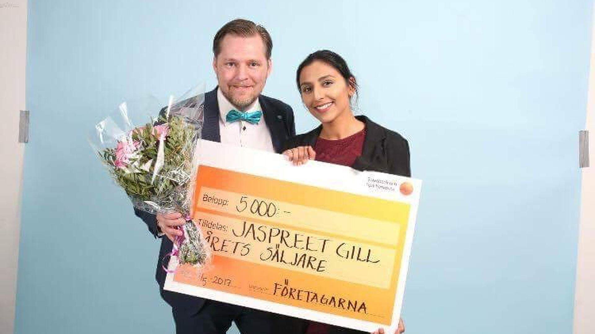 Jasprett med vinnarchecken