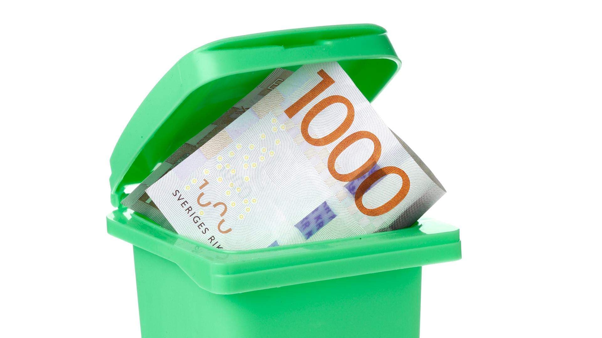 Tusenlappar i soptunna