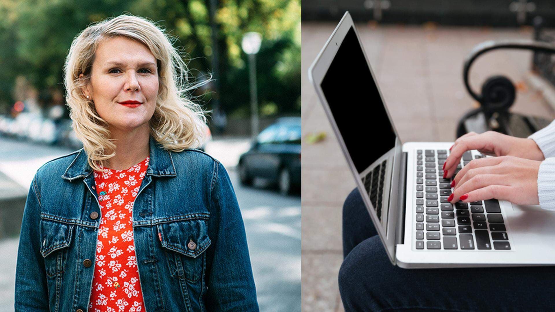 Lovisa Sterner och en laptop