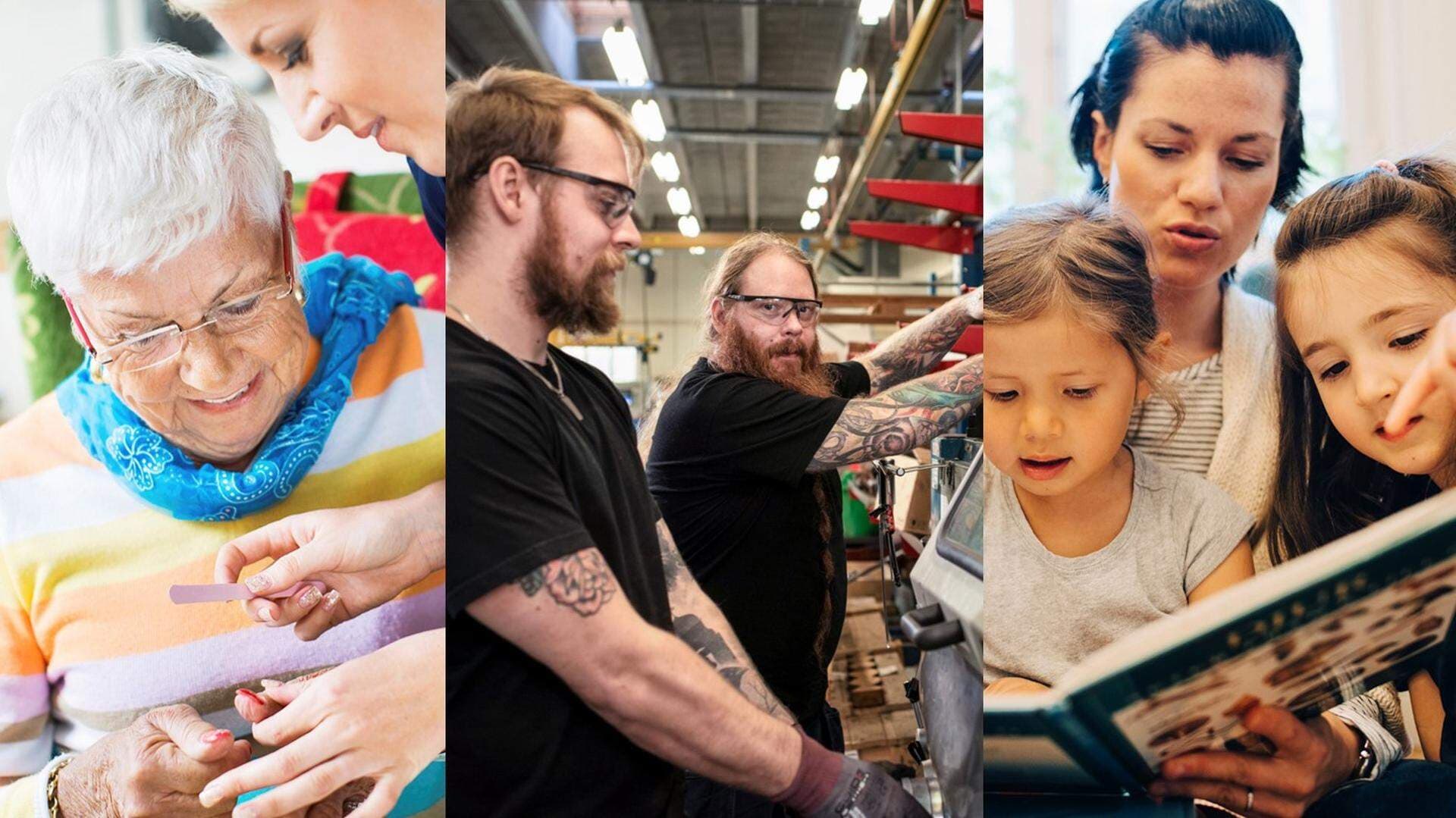 kollage av företagare