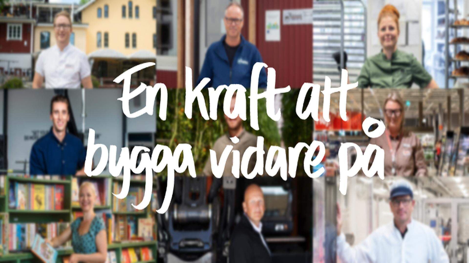 Kollage företagare med texten En kraft att bygga vidare på