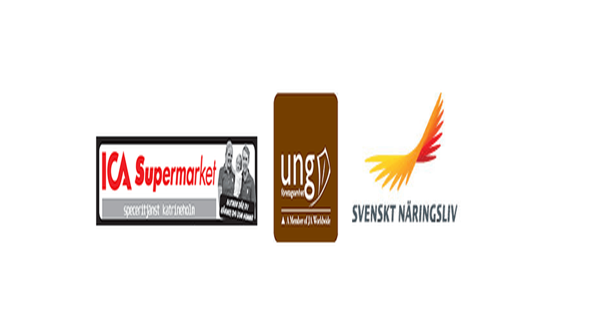logoa Svenskt NÄringsliv, Ung Företagsamhet och ICA Supermarket