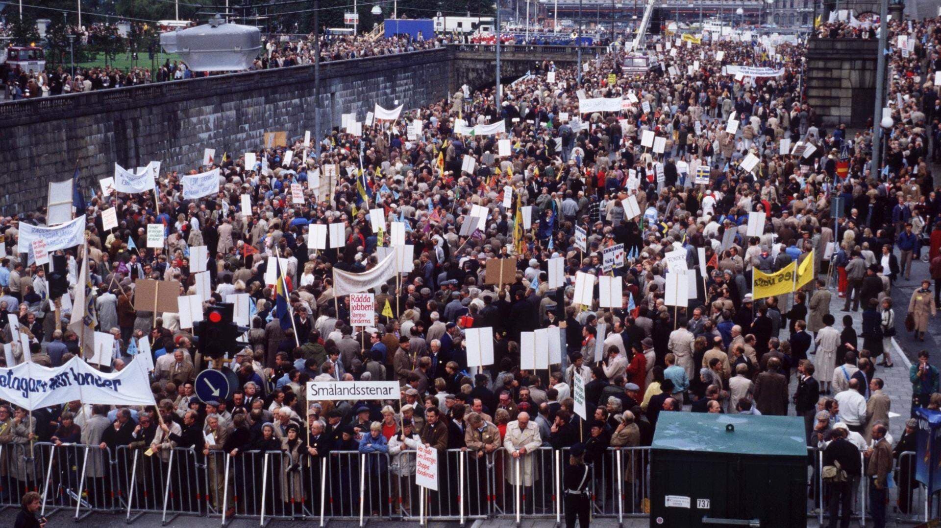 Demonstration mot löntagarfonderna 4 oktober 1983