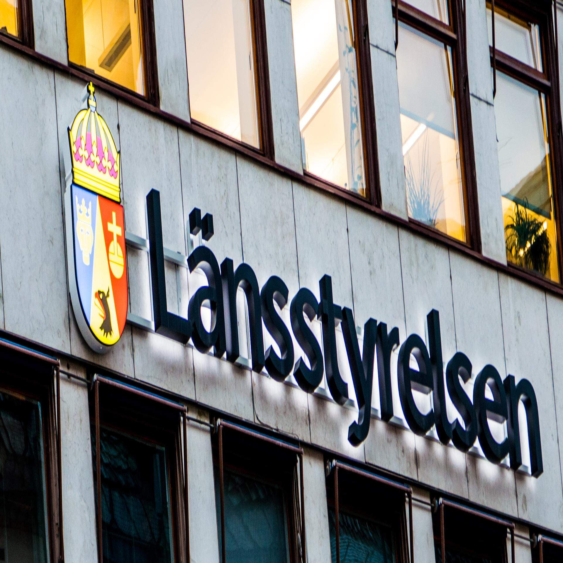 Skylt på länsstyrelsen i Stockholm