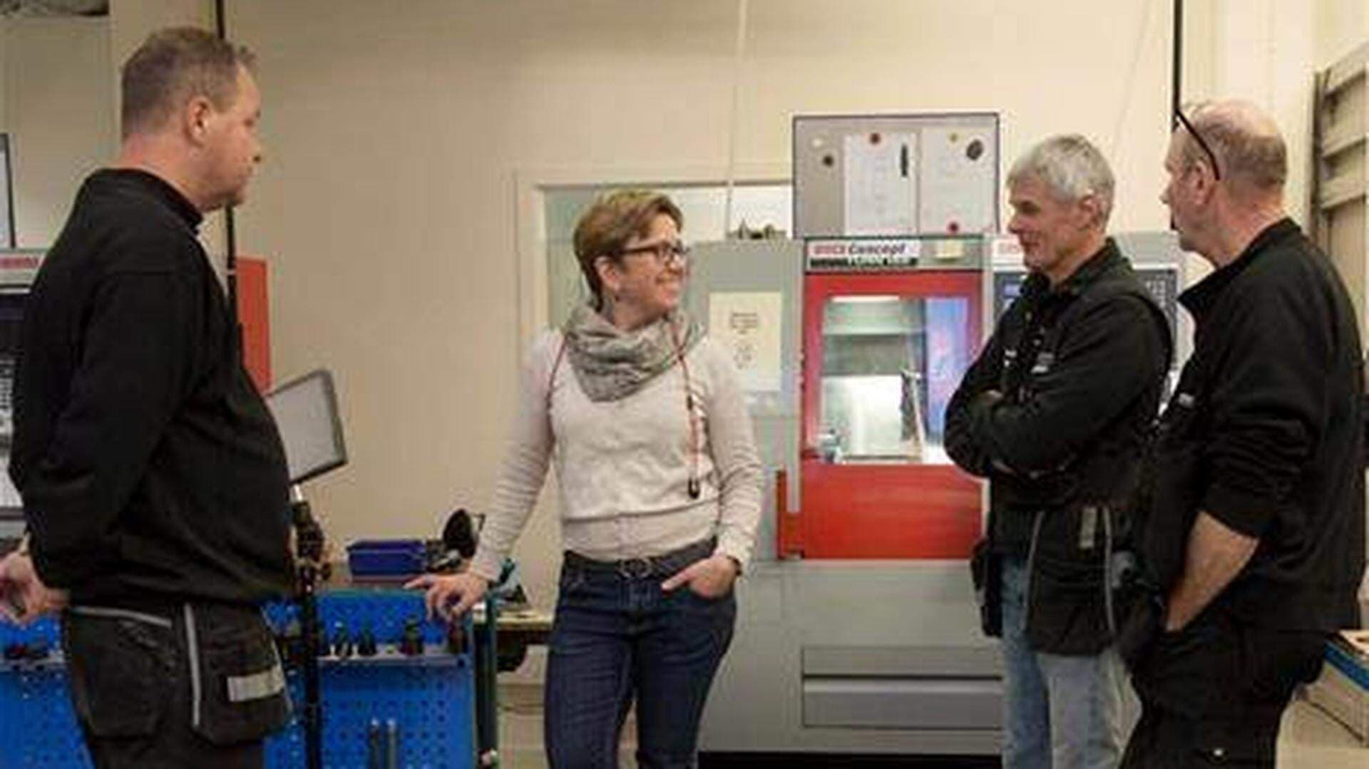 Maria Mattson-Mähl och några av yrkeslärarna på Kunskapscompaniet