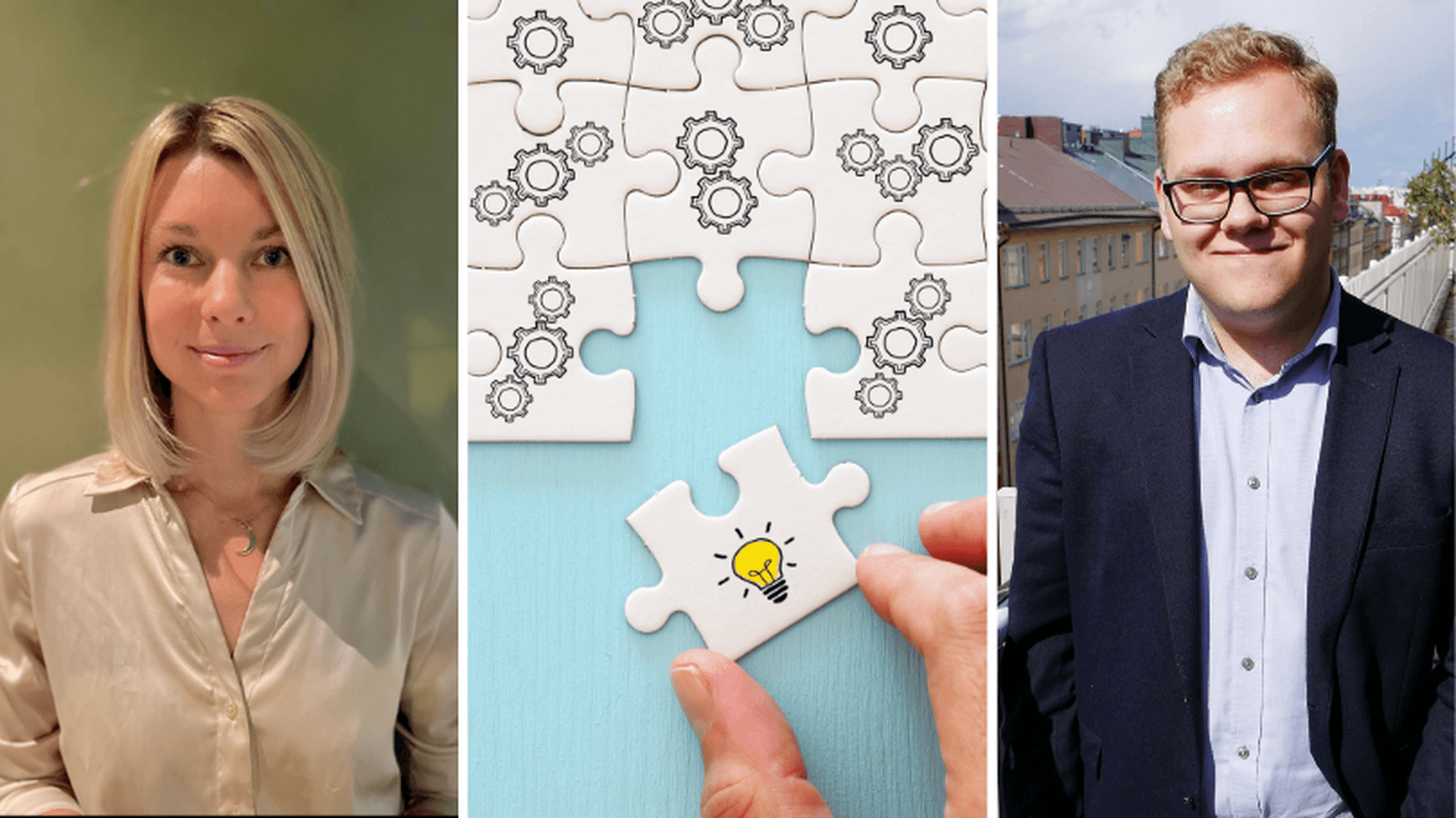 Petra Carlsson, projektledare på Ung Företagsamhet och Simon Sjögren,
skolnätverksansvarig på Svenskt Näringsliv i Område Väst.