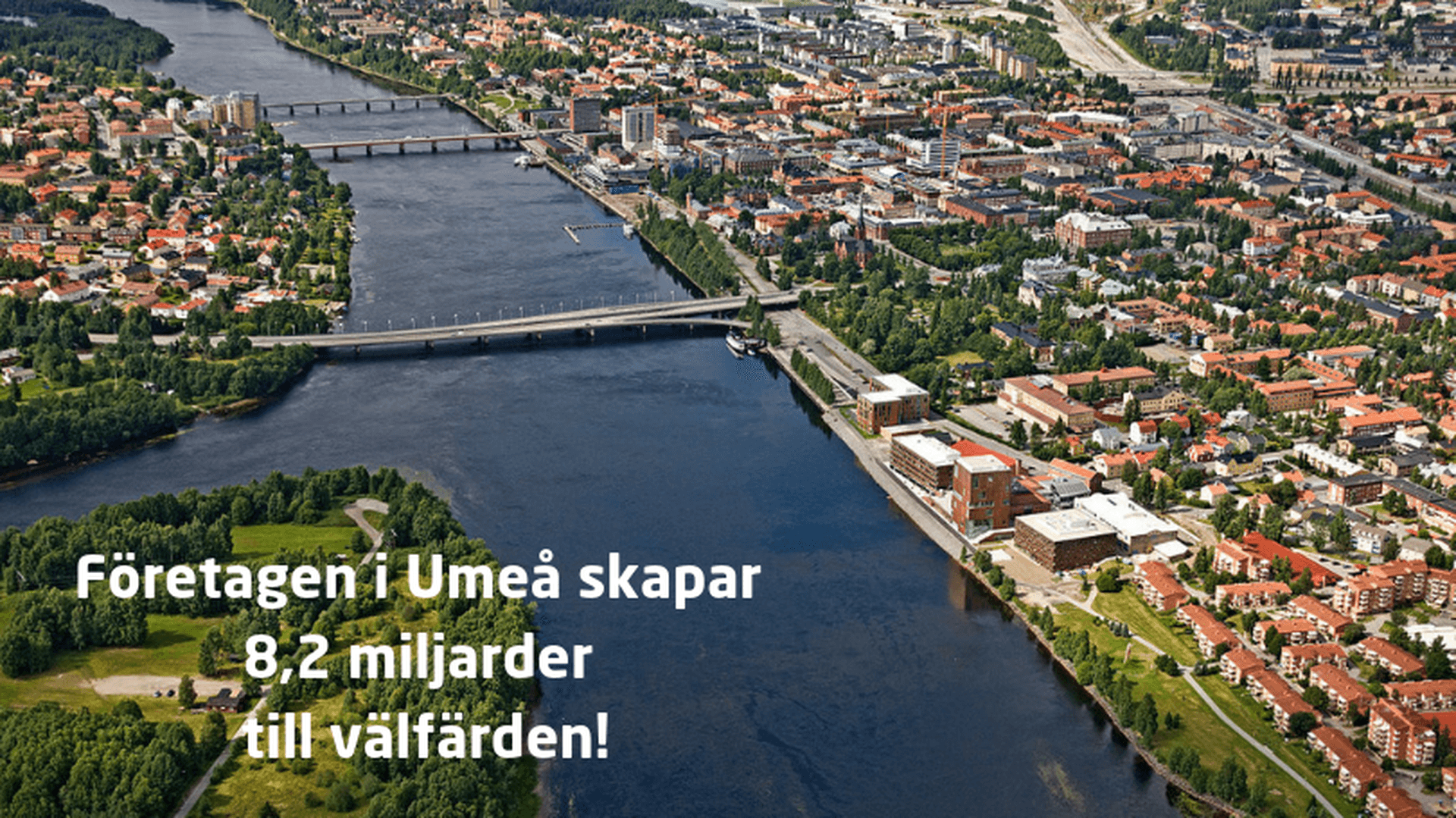 Flygfoto över Umeå