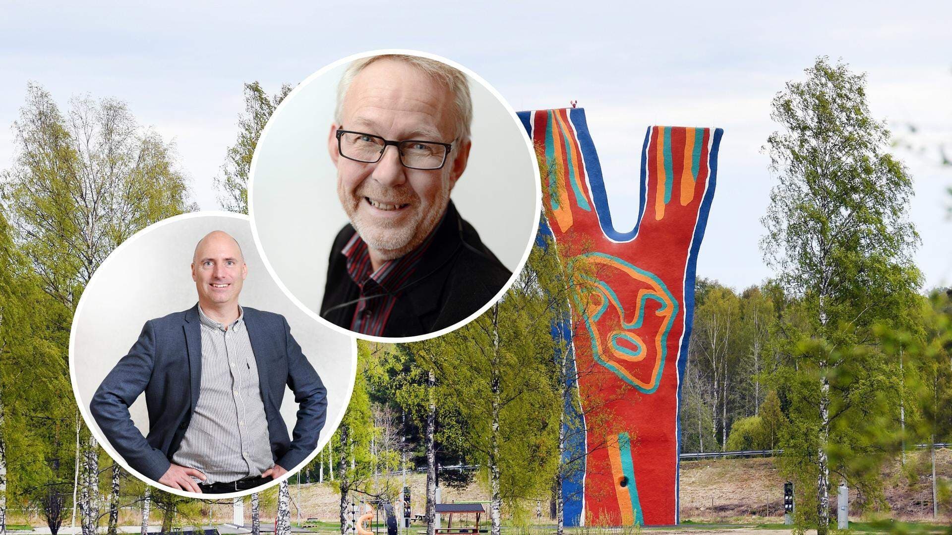 Collage - Foton på Andreaz Strömgren och Stefan Eriksson, i bakgrunden bild på Y:et