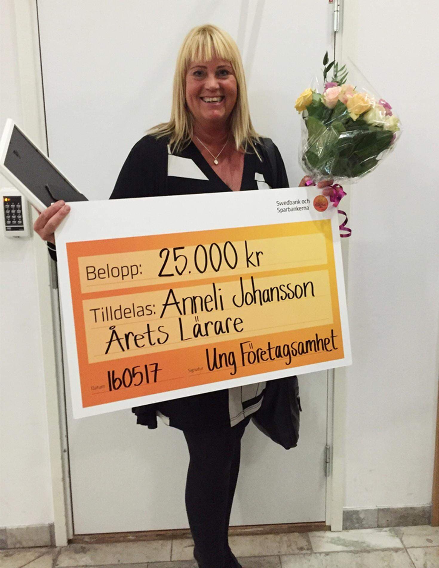 Anneli Johansson vann utmärkelsen Årets UF-lärare 2016