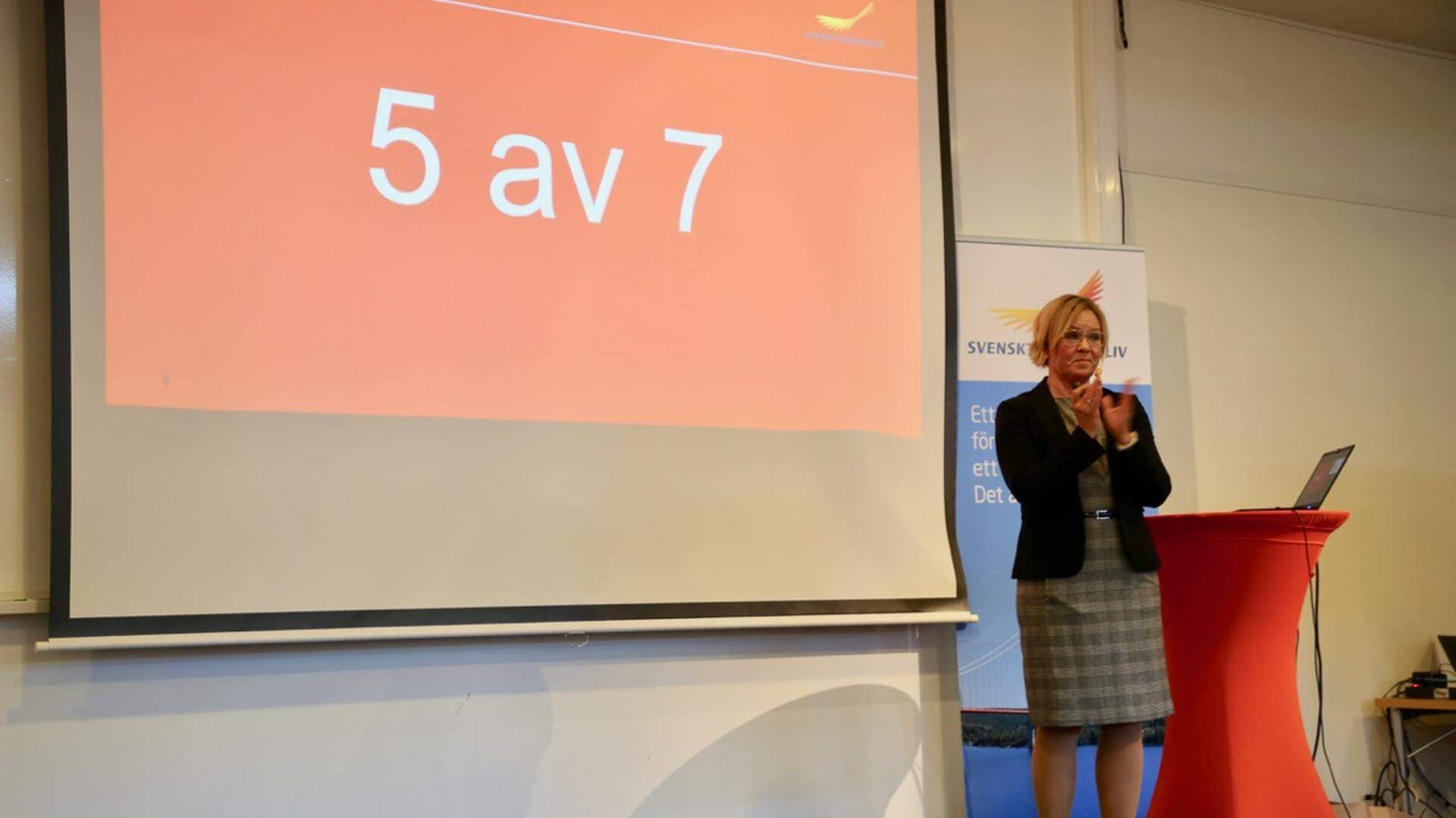 Anna Hedensjö Johansson presenterar resultatet av årets ranking av företagsklimatet.