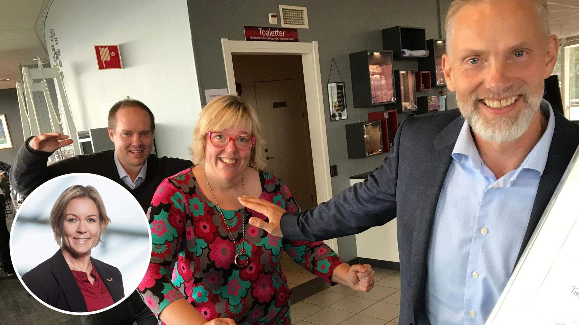 Bild på Andreas Sjölander, Malin Svanholm och Stefan Dalin och ett inklippt foto på Anna Hedensjö Johansson