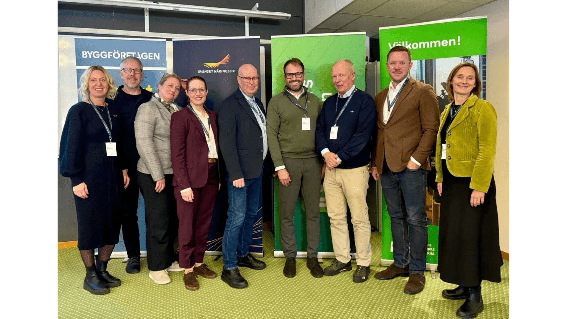 Eva Nordlander, Svenskt Näringsliv, Jan Röhlander, Sollefteå kommun, Maria Lindström, Innovationsföretagen, Veronica Sandström, Maskinentreprenörerna, Anders Gustin, Installatörsföretagen, Simon Jörgensen, Johnsons i Åre El AB, Lars Redtzer, Byggföretagen, Mattias Holmström, Byggföretagen, och Sanna Wallerstedt, Byggföretagen.