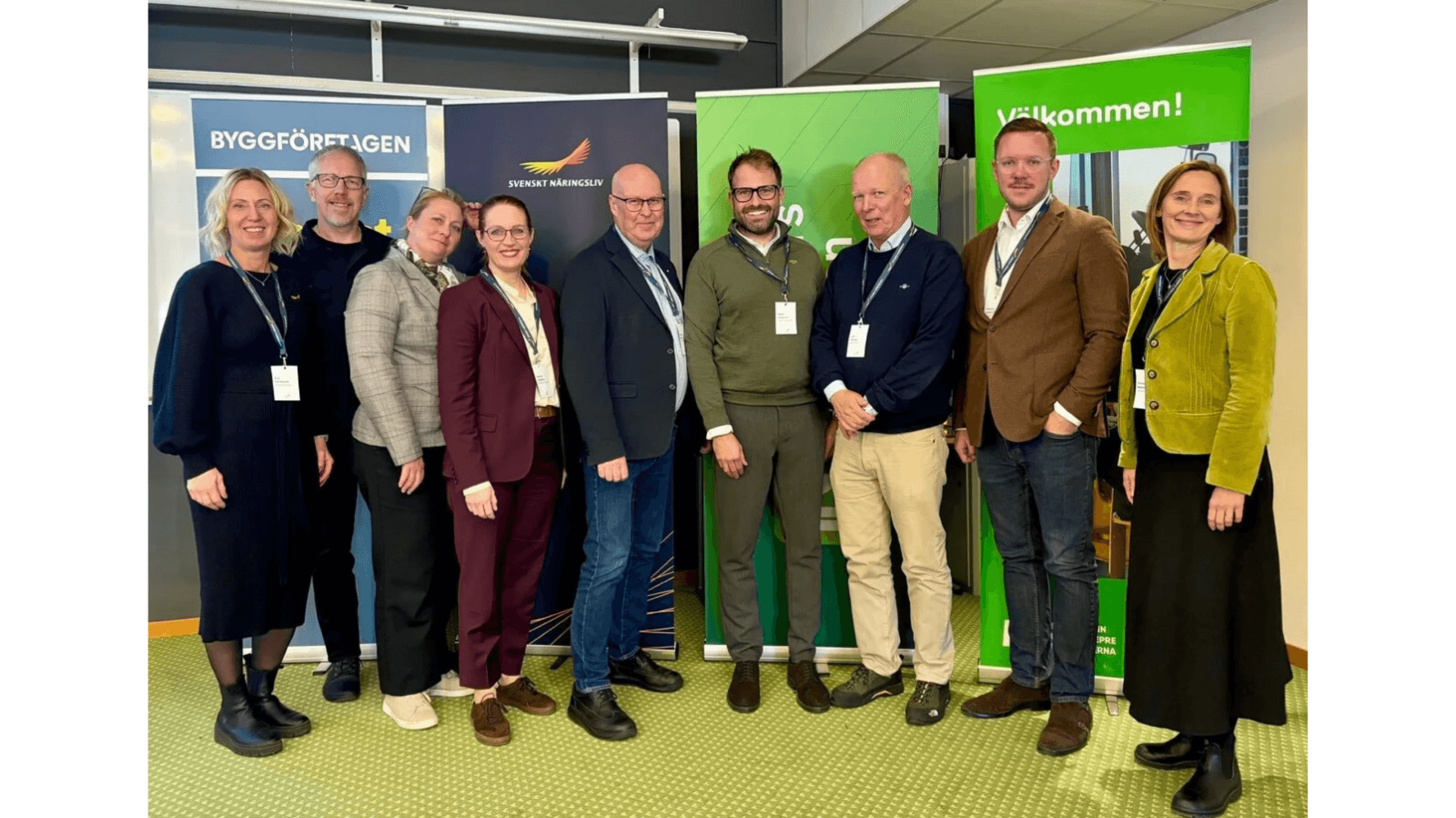 Eva Nordlander, Svenskt Näringsliv, Jan Röhlander, Sollefteå kommun, Maria Lindström, Innovationsföretagen, Veronica Sandström, Maskinentreprenörerna, Anders Gustin, Installatörsföretagen, Simon Jörgensen, Johnsons i Åre El AB, Lars Redtzer, Byggföretagen, Mattias Holmström, Byggföretagen, och Sanna Wallerstedt, Byggföretagen.