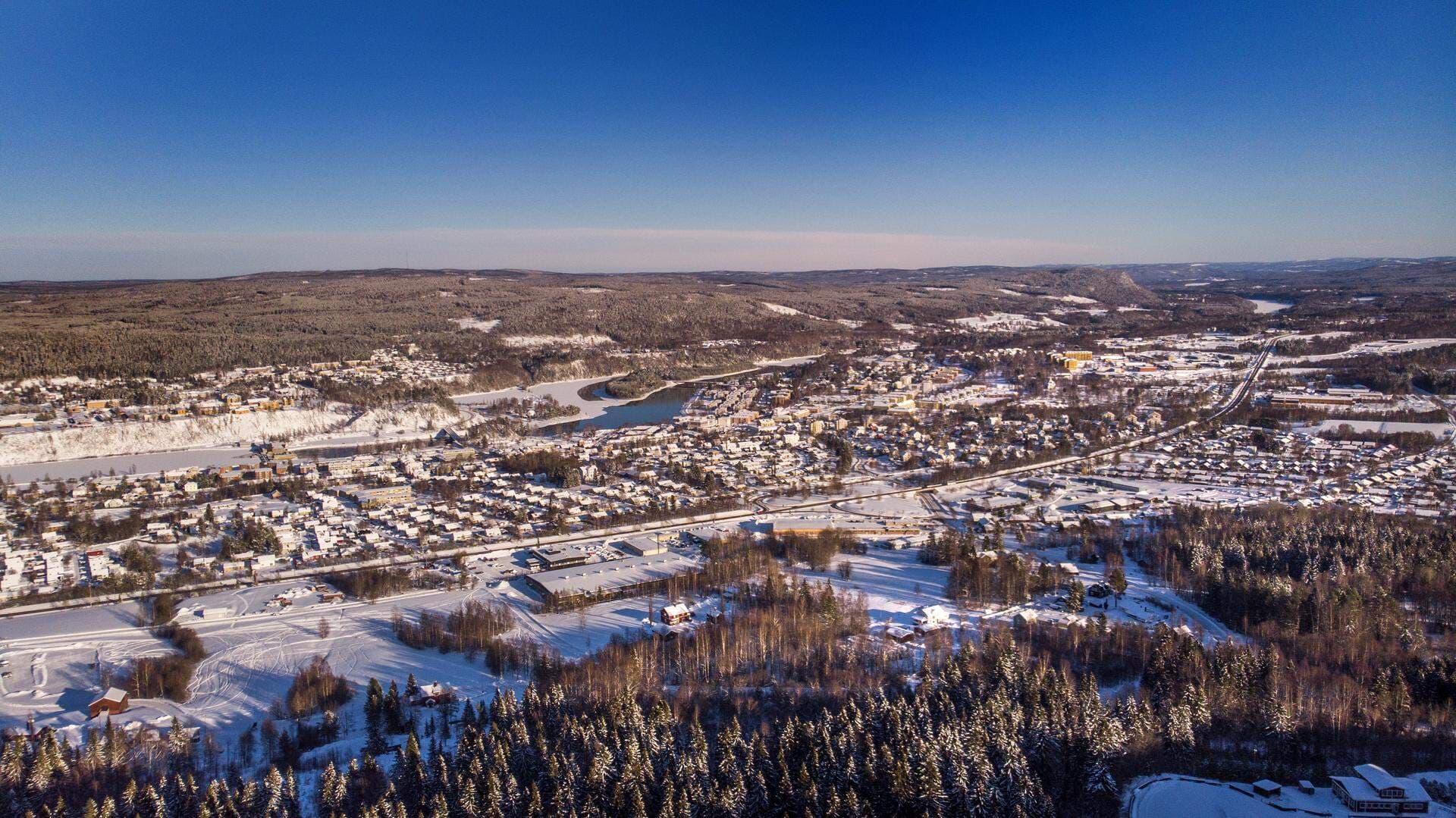 Flygfoto över Sollefteå