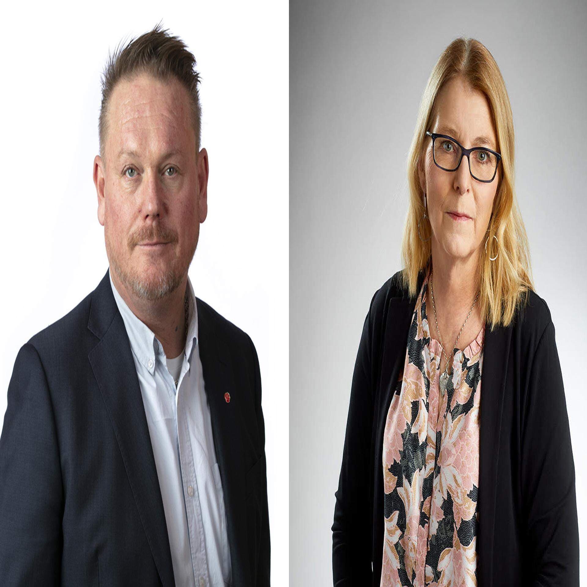 Bildkollage: Staffan Jansson (S) och Elisabeth Unell (M)