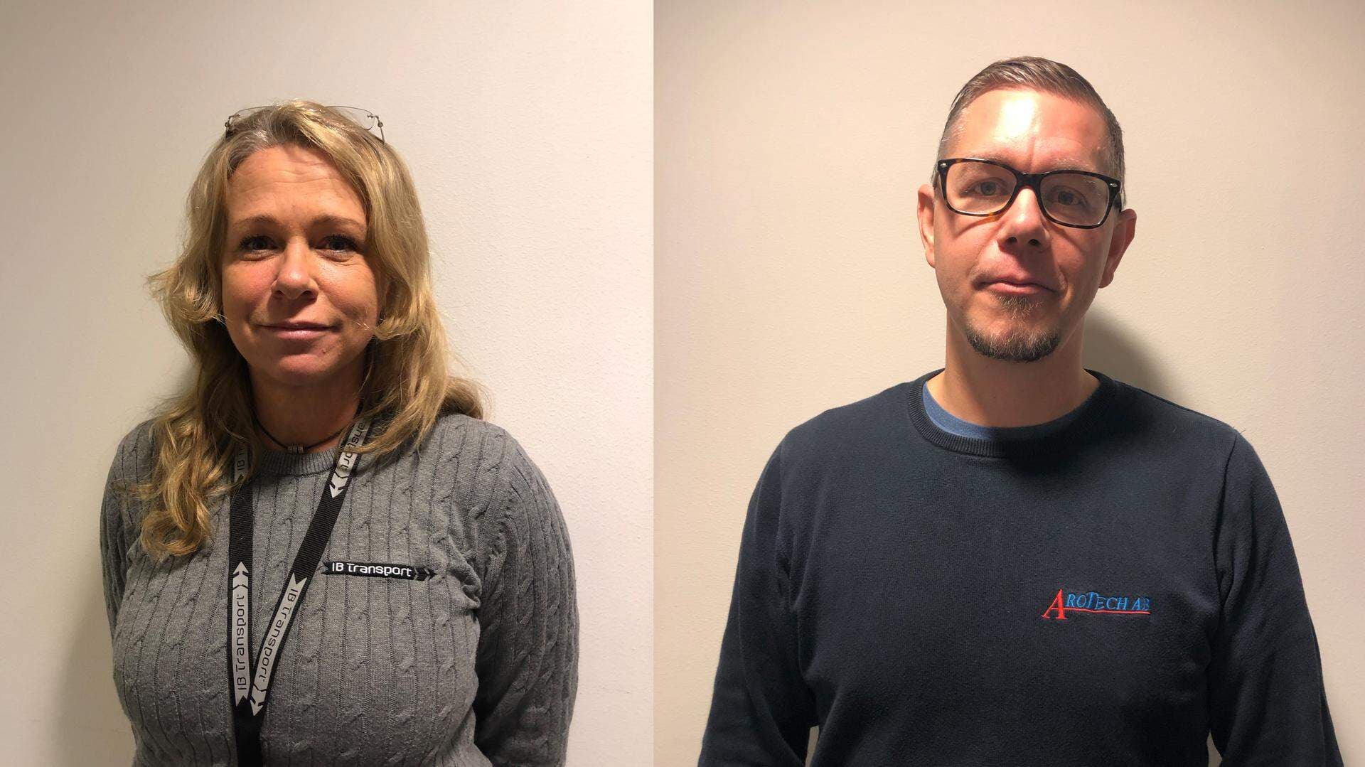 Madelene Hjelm, IB Transport och Jonas Lehmann, AroTech AB i Västerås.