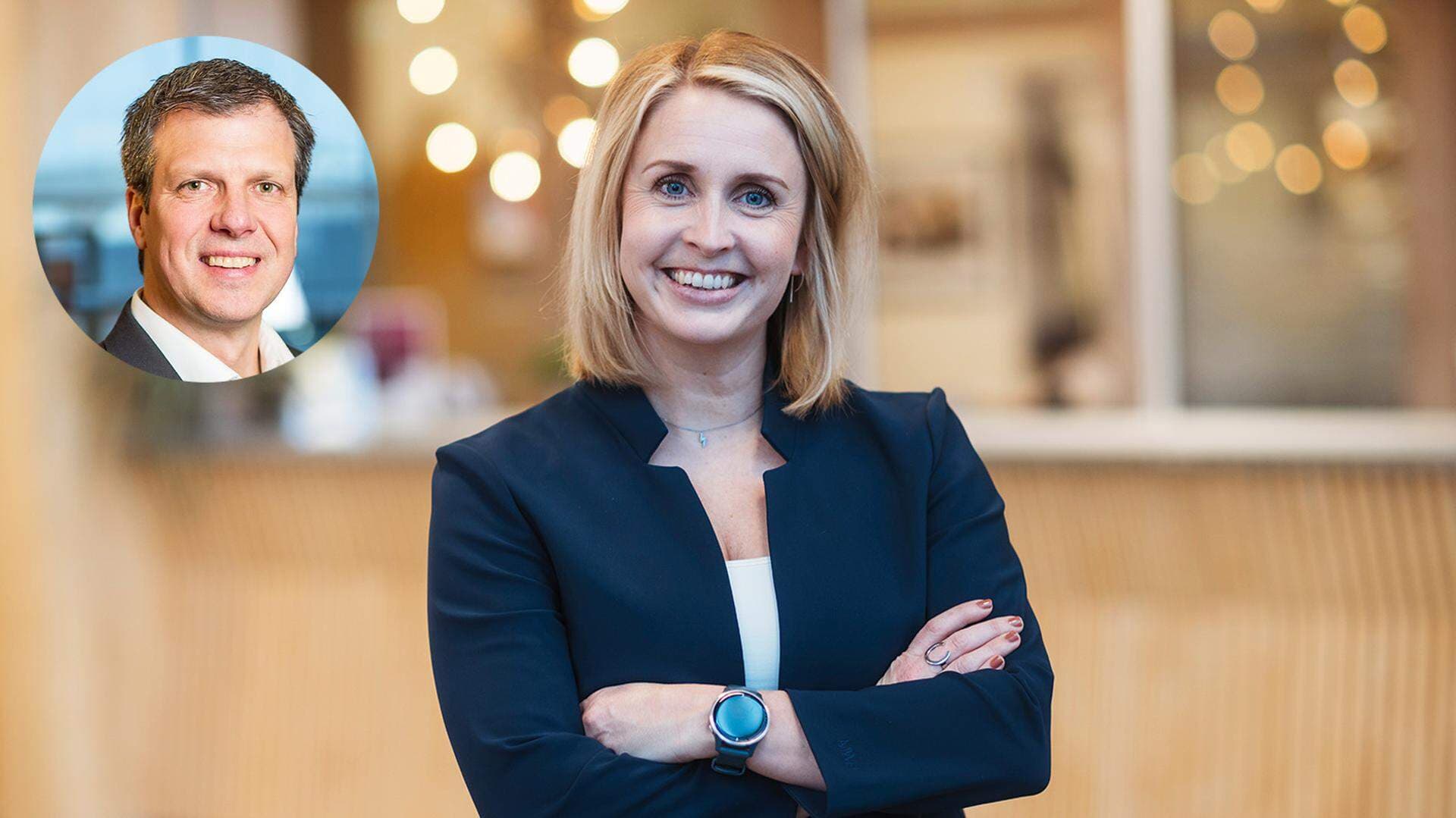 Linn Marinder, näringslivschef Vågårda kommun samt Lars Nothall, platschef på badrumsinteriörstillverkaren Villeroy & Boch Gustavsberg.