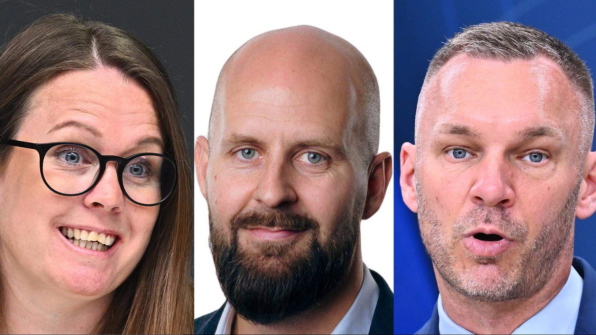 Emelie Värja, chefsekonom SKR, Johan Lidefelt, nationalekonom Svenskt Näringsliv, och Erik Slottner, civilminister (KD).