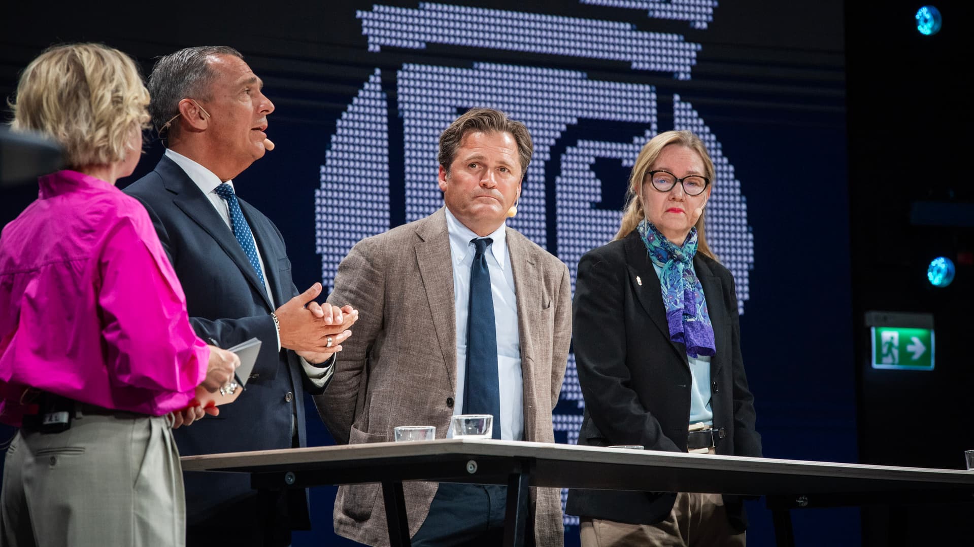 Staffan Salén, ordförande Stockholms Handelskammare, Adam Kostyal, vd Nasdaq Stockholm och Cecilia Skingsley, Landshövding Stockholms län.