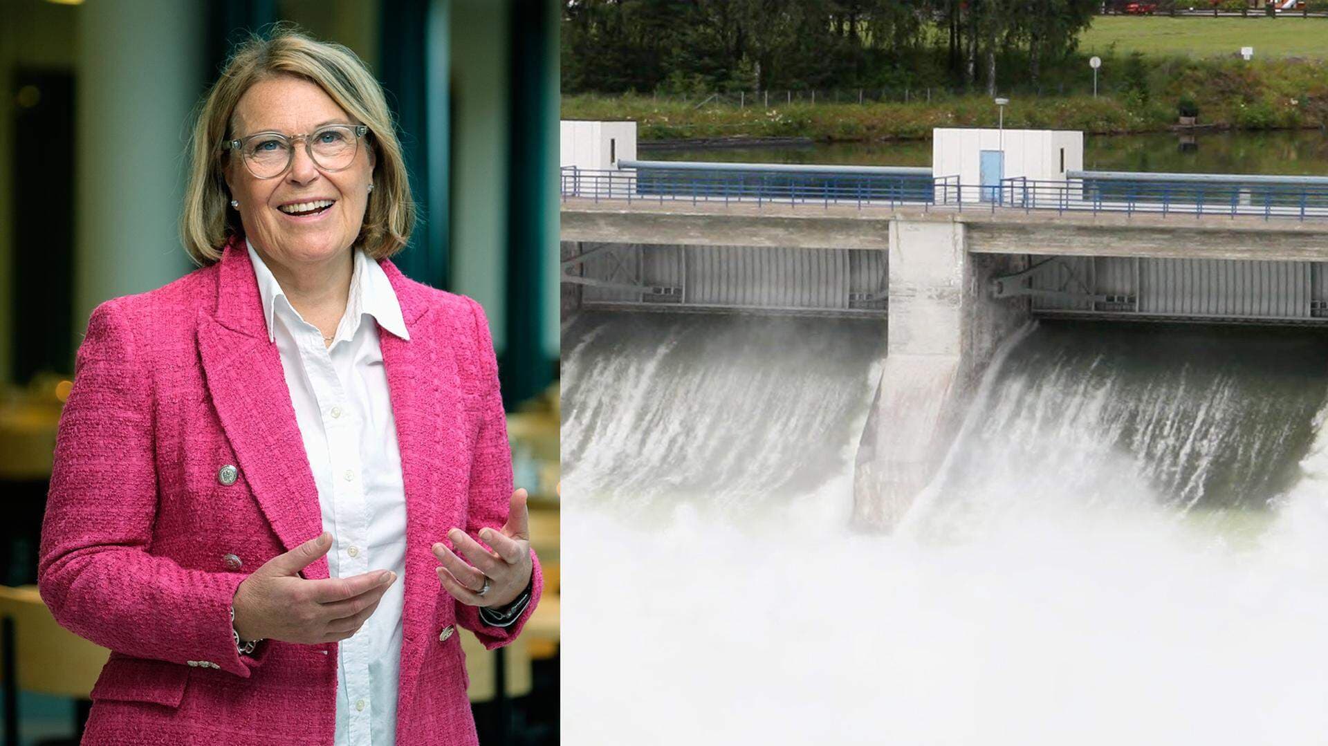 Karin Johansson, vice vd, och en vattenkraftanläggning.jpg