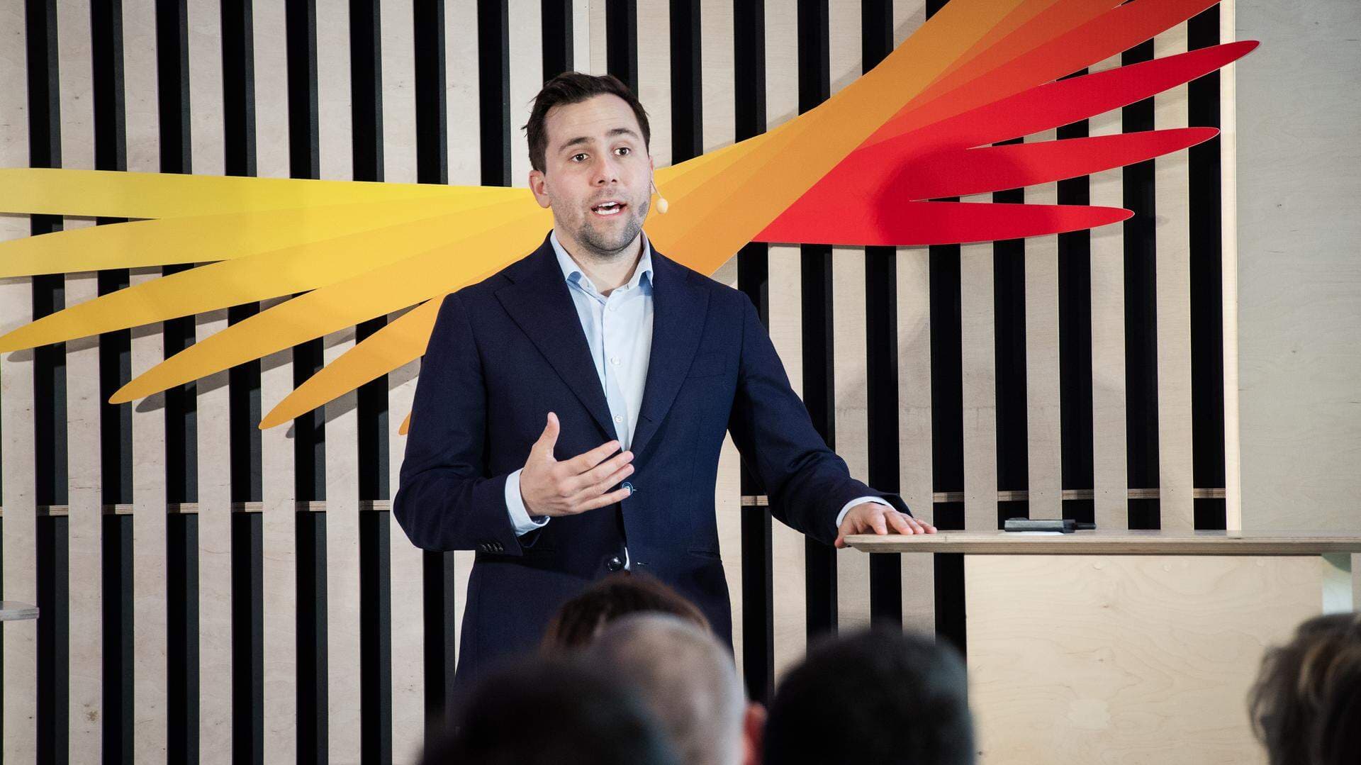 Bistånds- och utrikeshandelsminister Benjamin Dousa på Tillväxtdagen i Växjö.