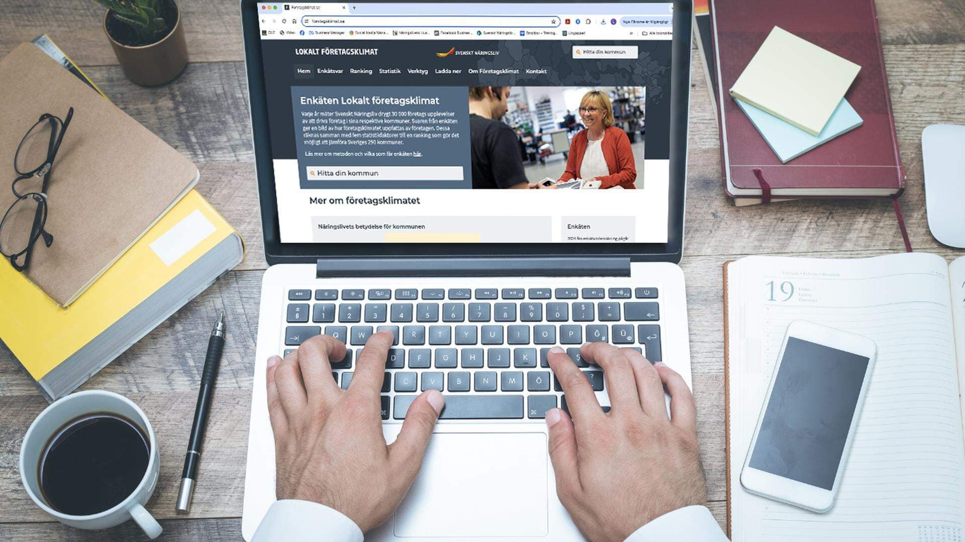 Laptop med www.foretagsklimat.se