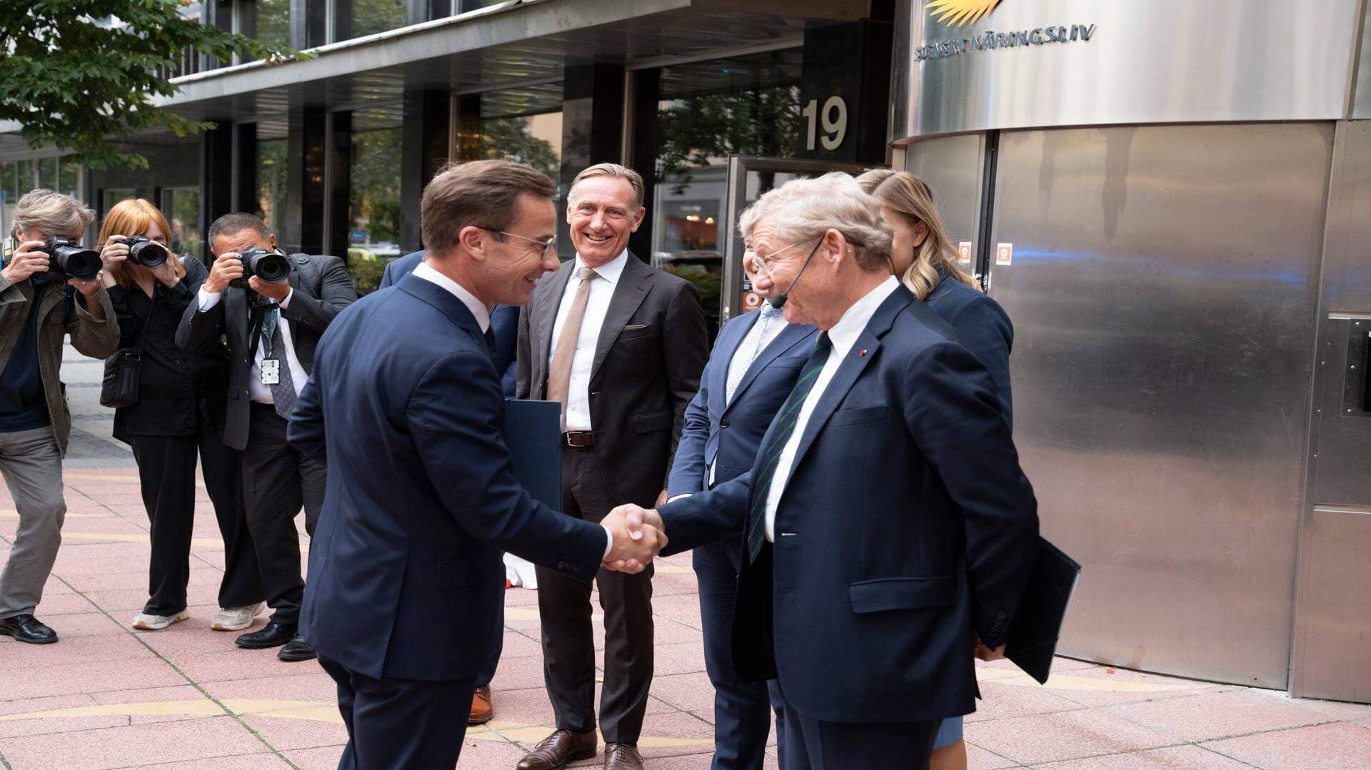 Jacob Wallenberg, ordförande för Svenskt Näringsliv, och statsminister Ulf Kristersson (M).