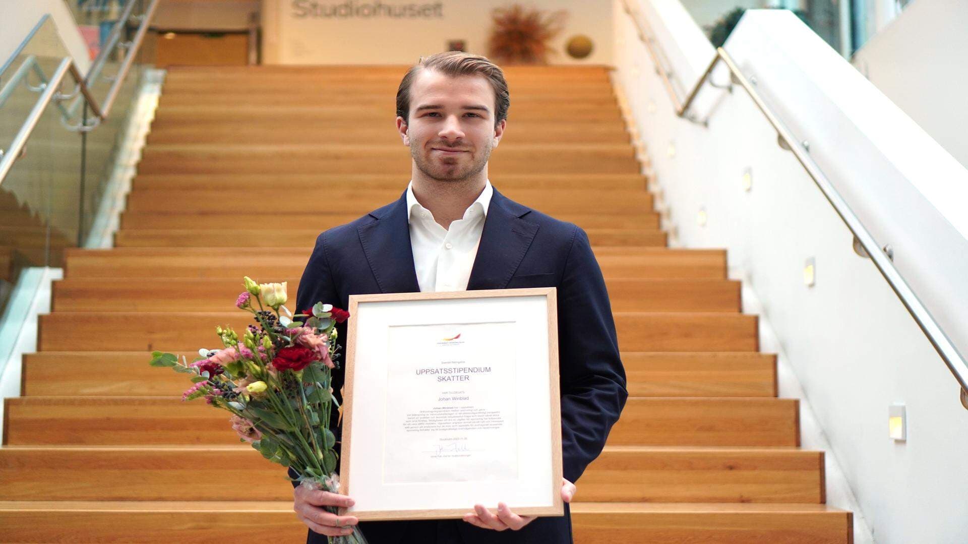 Johan Winblad, stipendiat, bästa examensuppsats om skatter 2023