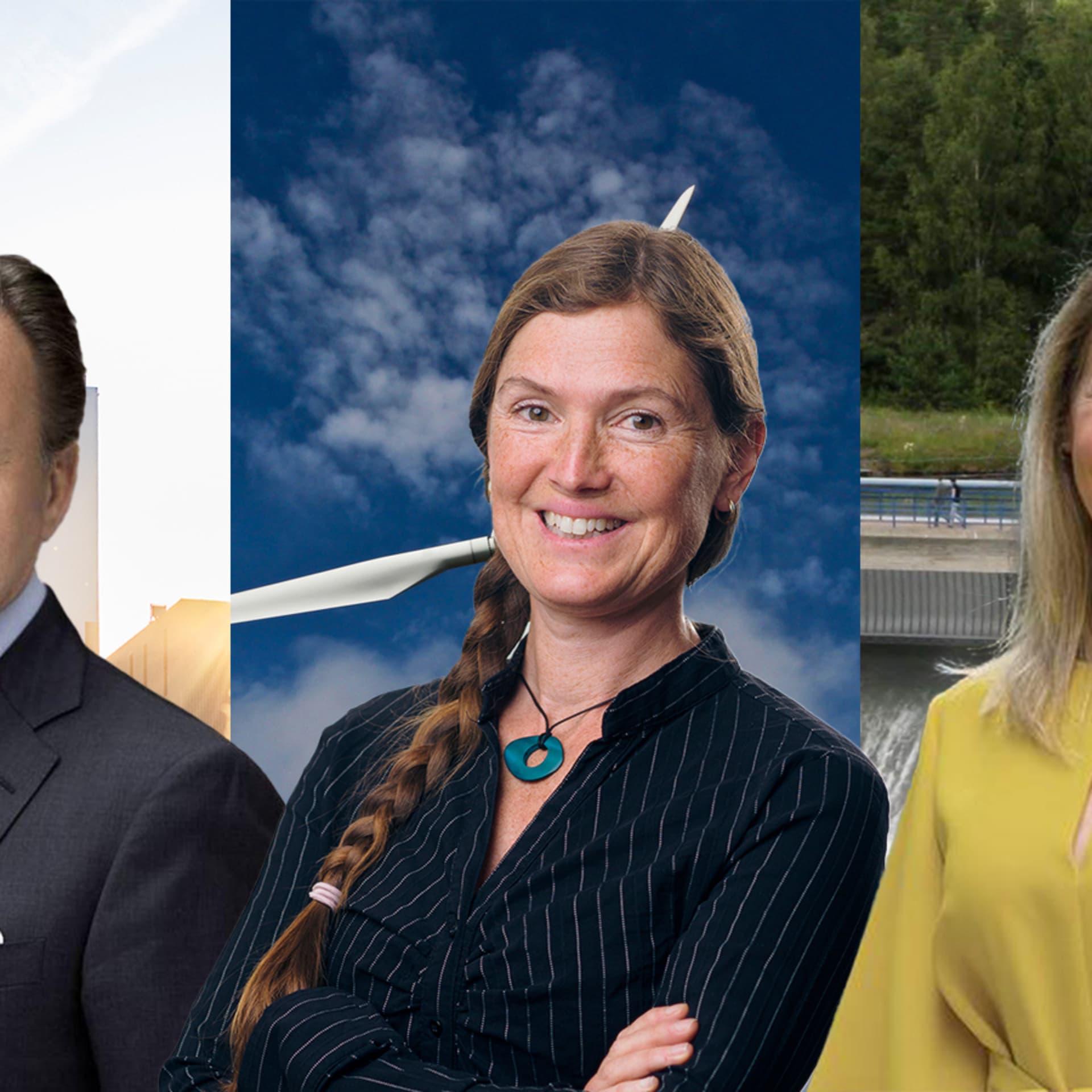 Karl-Henrik Sundström, ordförande i Boliden, Michelle von Gyllenpalm, energipolitisk expert, och Desirée Comstedt, tillförordnad vd på Videberg Kraft.