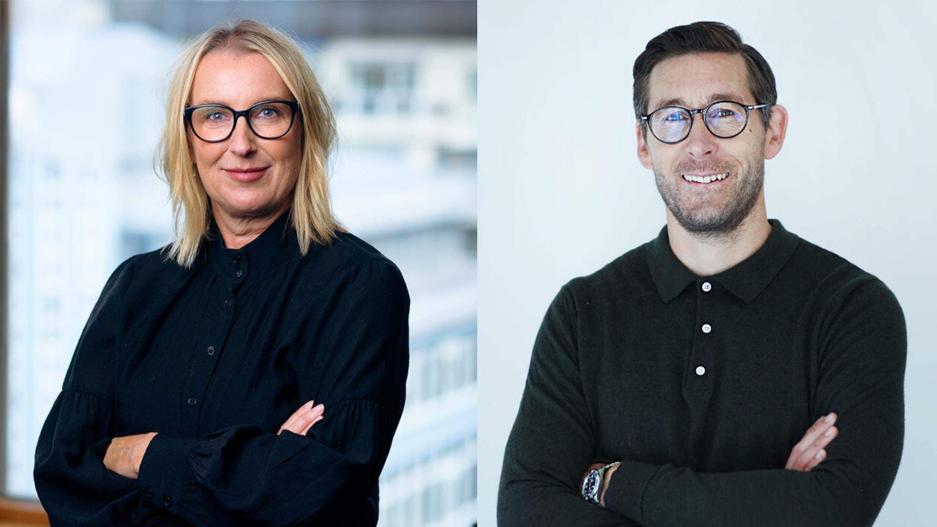 Mia Bernhardsen, chef för avdelningen för näringslivets kompetensförsörjning, och Joakim Bourelius, näringslivspolitisk expert på Innovationsföretagen.