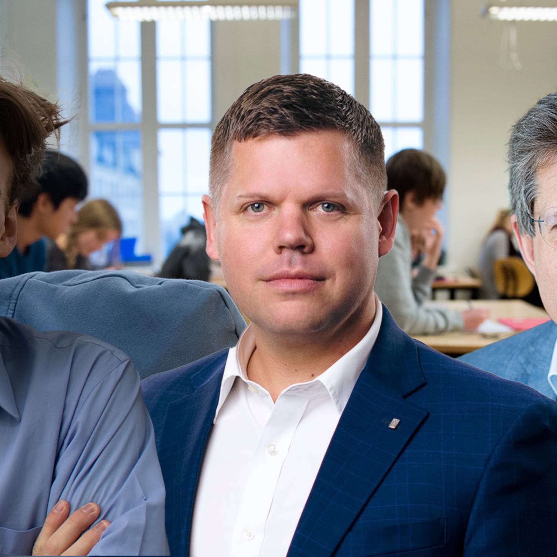 Jonatan Lamy, ordförande för Sveriges Elevkårer, Johan Olsson, policyexpert kompetensförsörjning och Magnus Henrekson, professor i nationalekonomi.