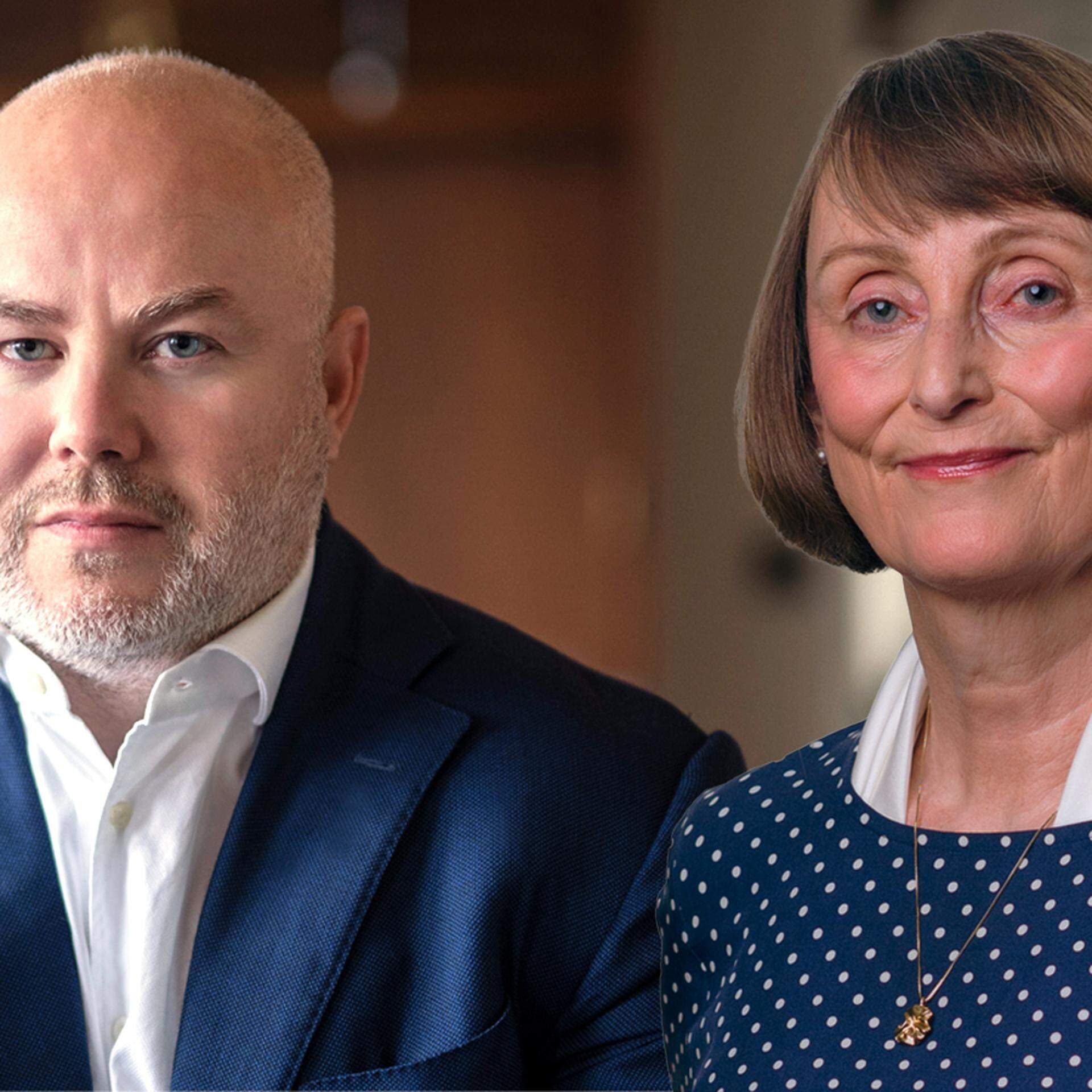 Chefsekonom Sven-Olov Daunfeldt och Lena Furmark, välfärdsansvarig, i Altinget.