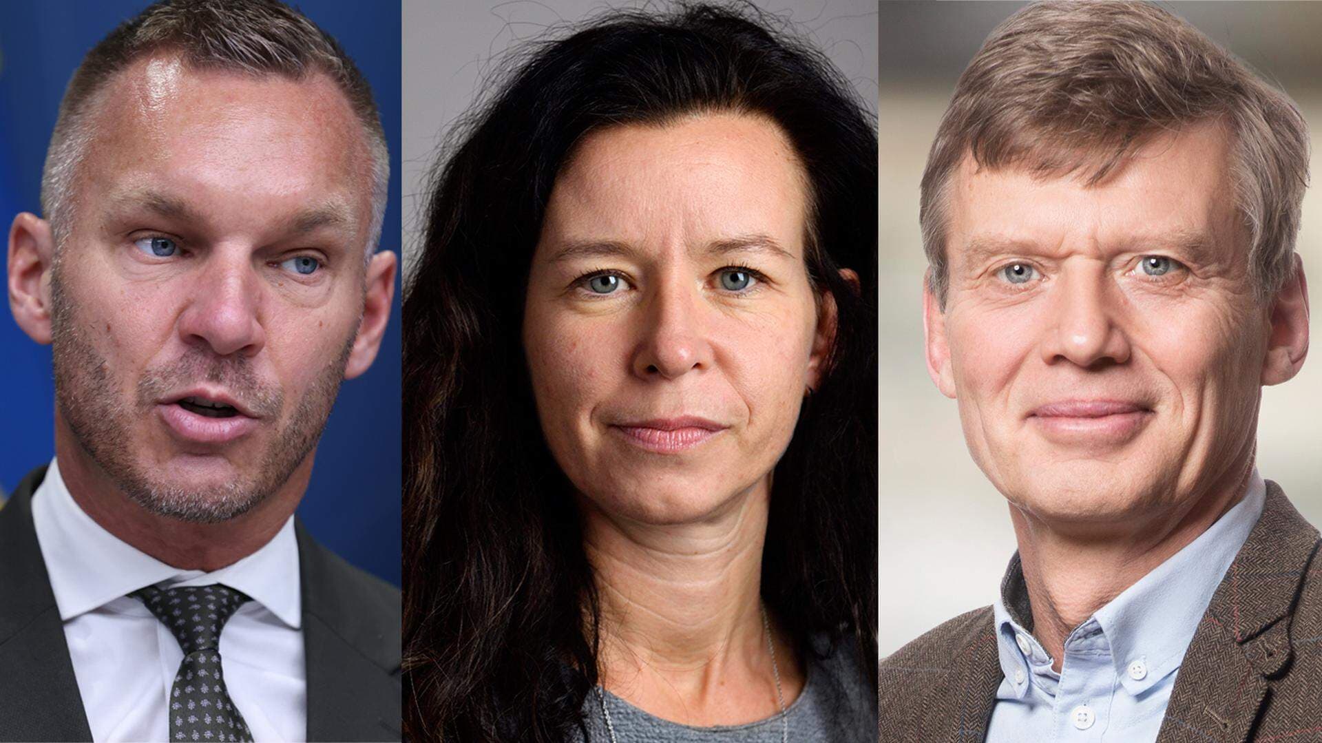 Civilminister Erik Slottner (KD), Eva Lindh (S), ledamot i finansutskottet, och Anders Morin, välfärdspolitiskt ansvarig.