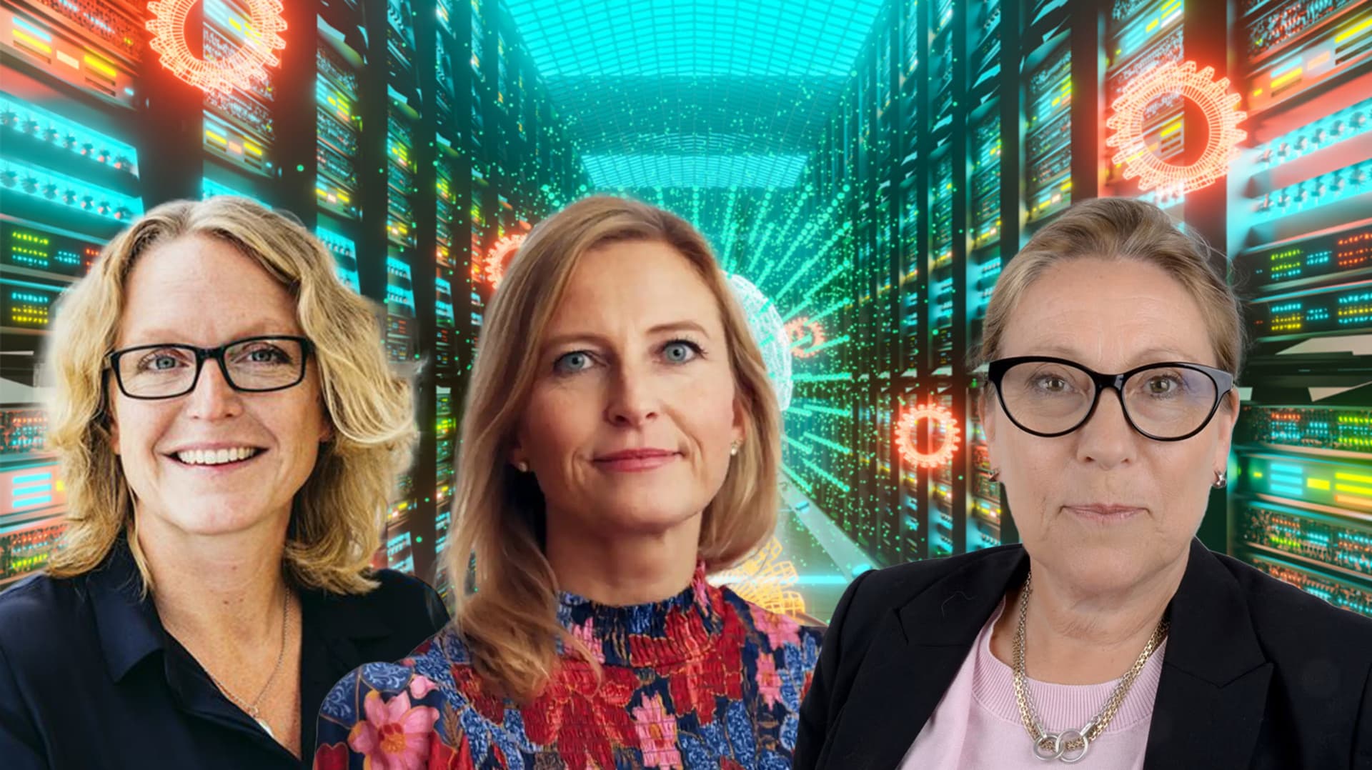 Ulrika Jardfelt, Founding partner, Calentix Energy, Anna-Märta Jander, ansvarig för Anslutningar Kundrelationer på Svenska kraftnät, och Ann Wingård vd, på SweDCI (Swedish Datacenter Industry Association).