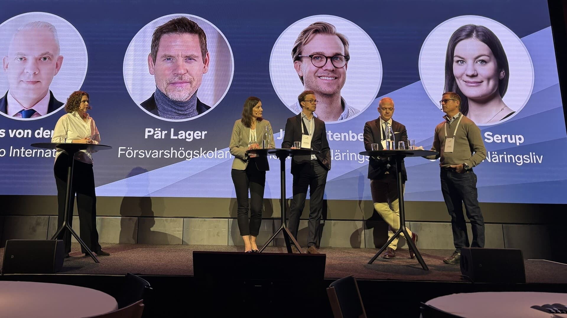 Ingrid Serup, Svenskt Näringsliv, Jakob Stenberg, Tidningen Näringslivet, Pär Lager, Försvarshögskolan och Andreas von der Heide, Consilio International.