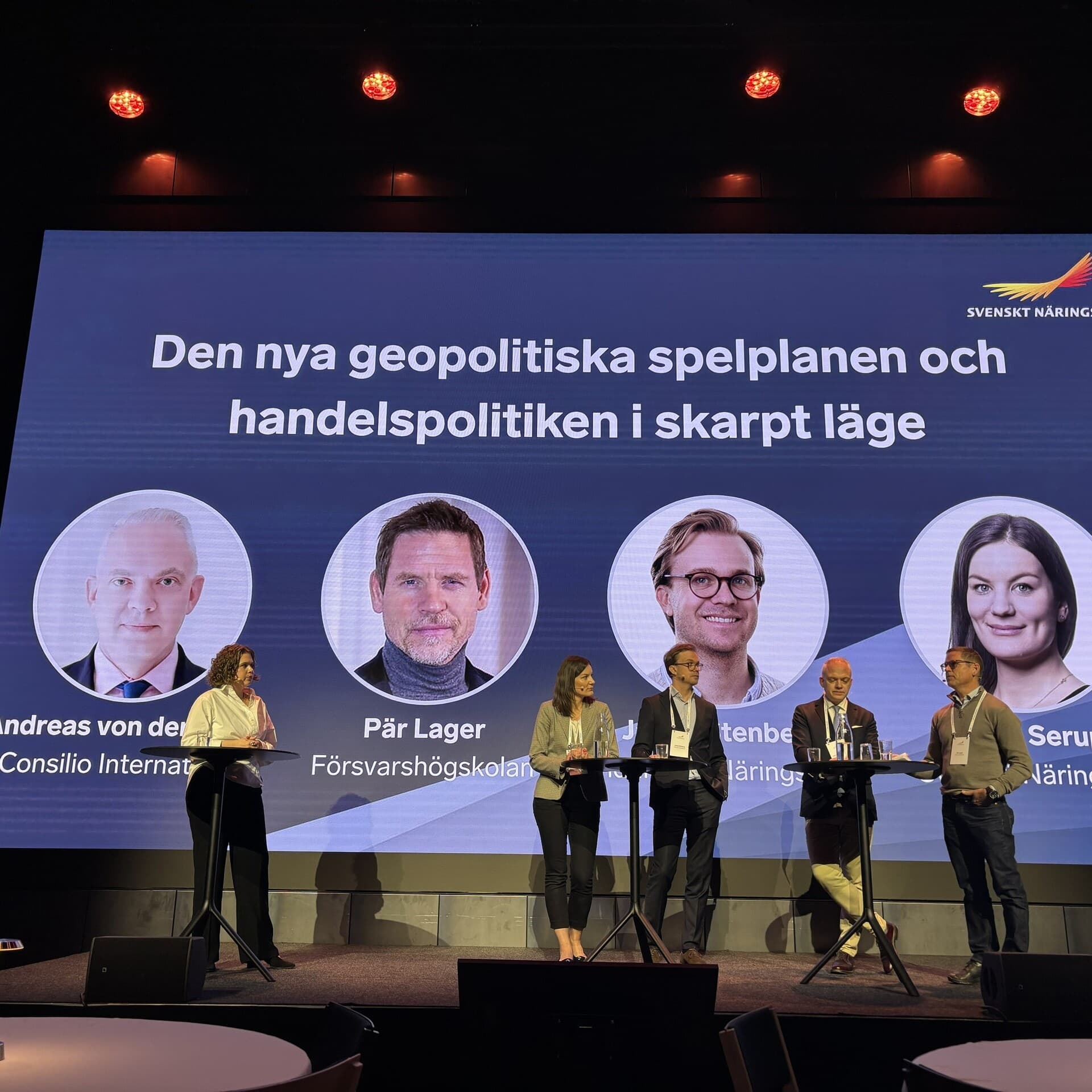 Ingrid Serup, Svenskt Näringsliv, Jakob Stenberg, Tidningen Näringslivet, Pär Lager, Försvarshögskolan och Andreas von der Heide, Consilio International.