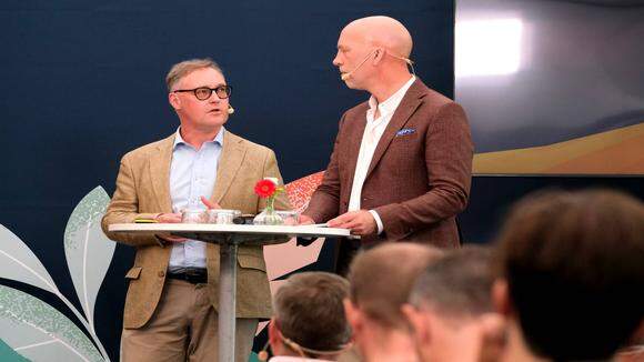 Projektledarna Nicklas Skår och Robert Thorburn. 