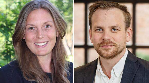 Emelie Thim, näringslivs- och utvecklingschef i Götene och Johan Månsson, kommunstyrelsens ordförande i Götene.