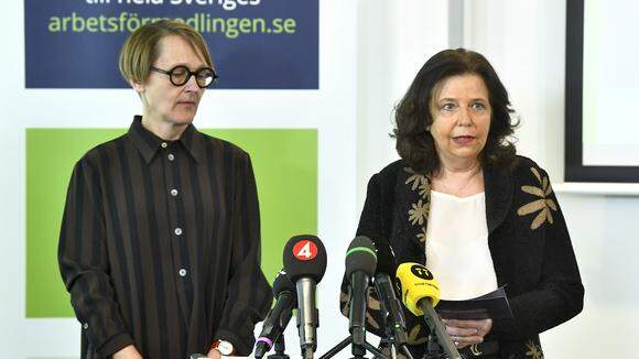 Annika Sundén, analyschef, och Maria Mindhammar, generaldirektör, Arbetsförmedlingen.