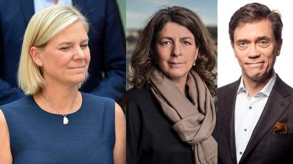 Finansminister Magldalena Andersson, Bettina Kashefi, chefekonom Svenskt Näringsliv, Jonas Frycklund, bitr chefekonom Svenskt Näringsliv