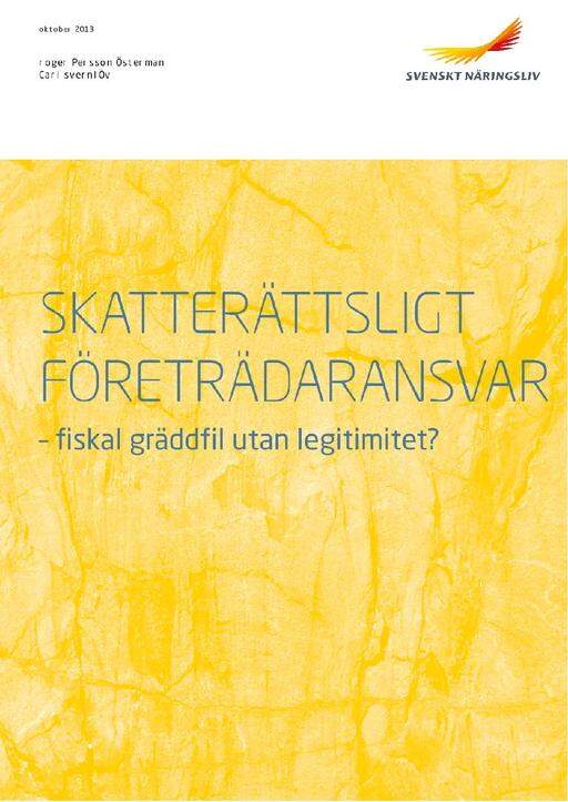 Skatterättsligt företrädaransvar
