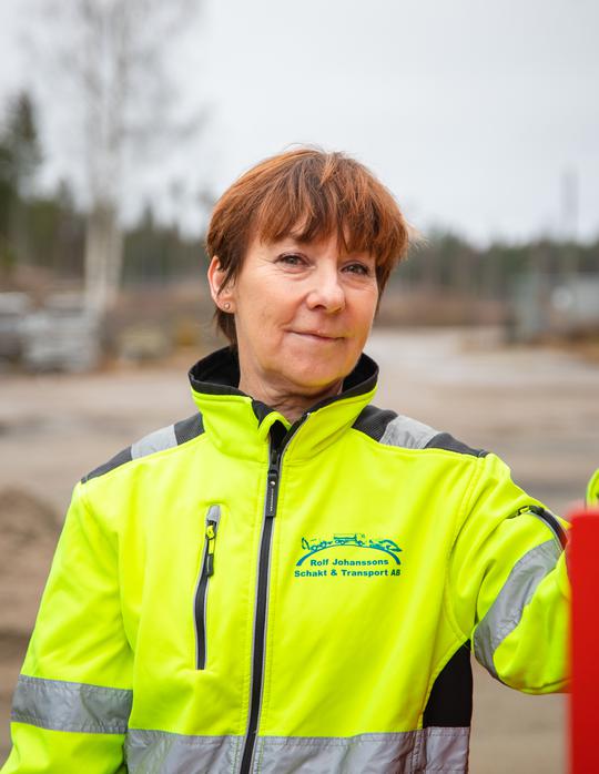 Birgitta Johansson, delgägare Rolf Johanssons Schakt & Transport AB